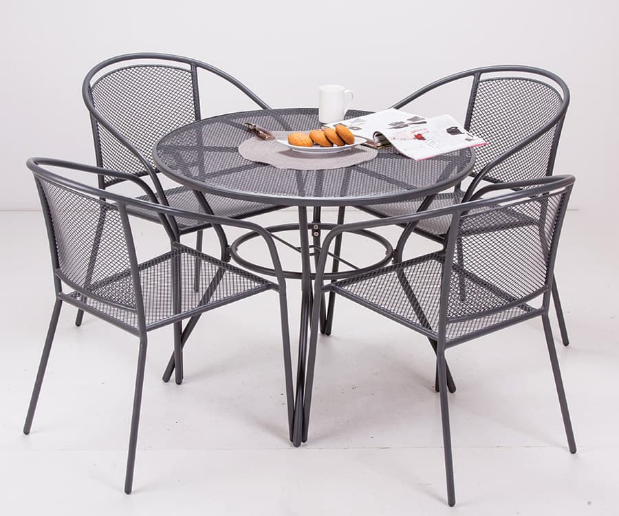 Baštenska Garnitura Od Metala Noto - 4 Stolice i Sto