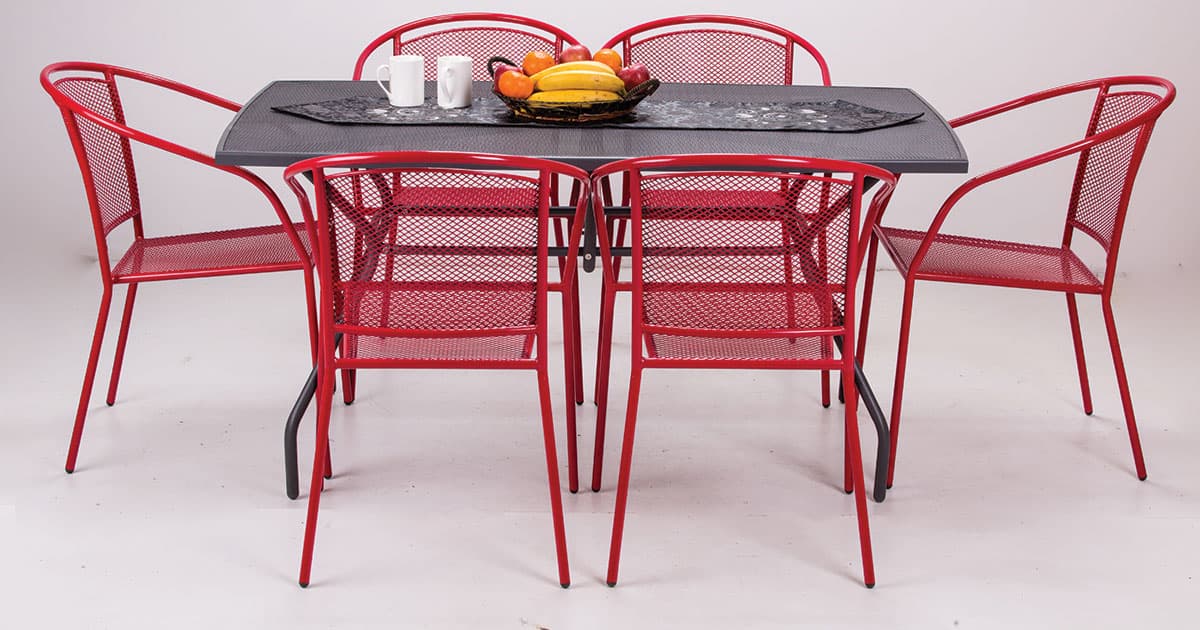 Baštenska, Metalna, Garnitura Cefalu-Red - 6 Stolica i Sto