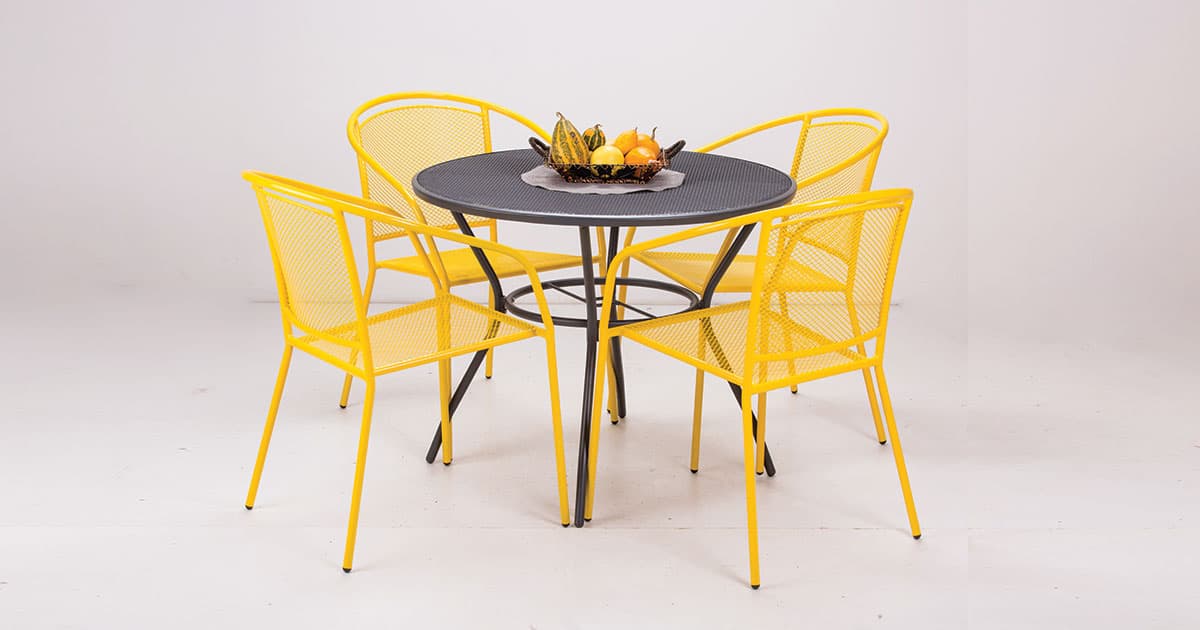 Baštenska Garnitura Noto Yellow - 4 Stolice i Sto