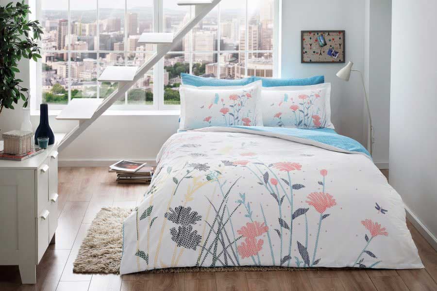 Fluorescentna dupla posteljina od pamučnog satena Talia