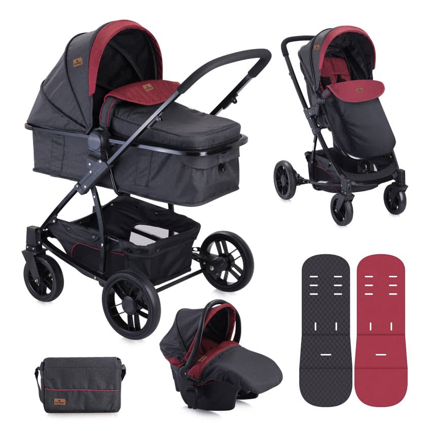 Lorelli Kolica za bebe S500 Set Black and Red