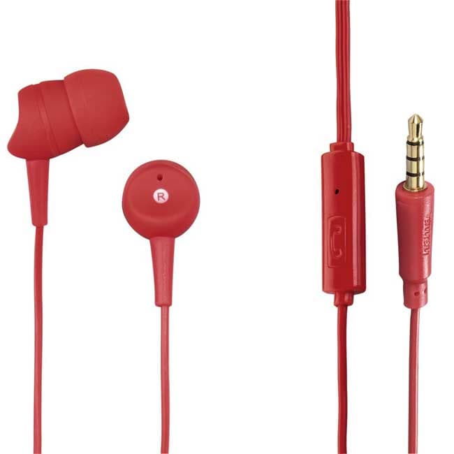 Slušalice sa mikrofonom Bubice Hama Basic Red 137438