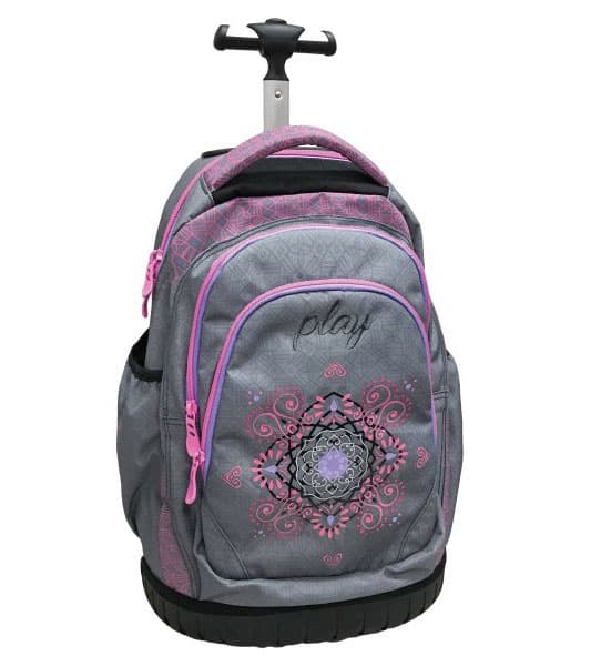 Play Školski ranac sa točkićima Trolley - Ornament Grey