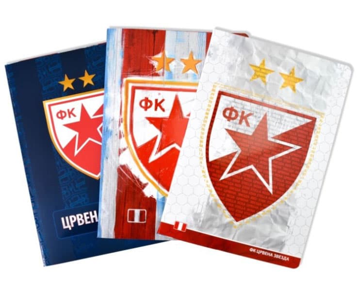 Male sveske u široke linije 10 komada - FK Crvena Zvezda