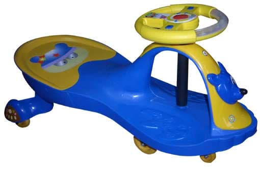 Vozilo koje se pokreće okretanjem volana plavo