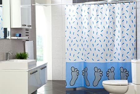 Zavesa za kadu i tuš kabinu Foot Plava 180x200