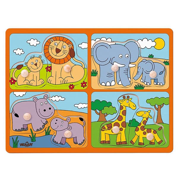 Woodyland igračka - Uklapalica Divlje životinje i njihovi mladunci 91914