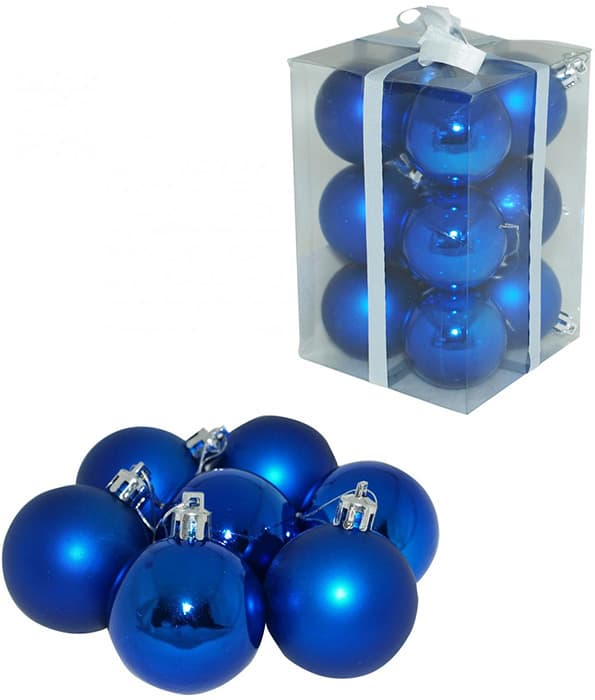 Ukrasi Za Jelku 12 komada - Kuglice 5 cm plave