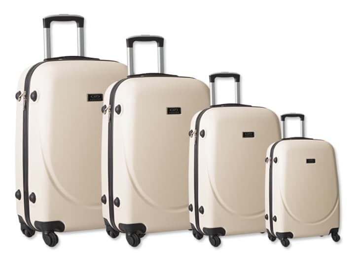 Komplet 4 ABS kofera Sanremo biserno bela