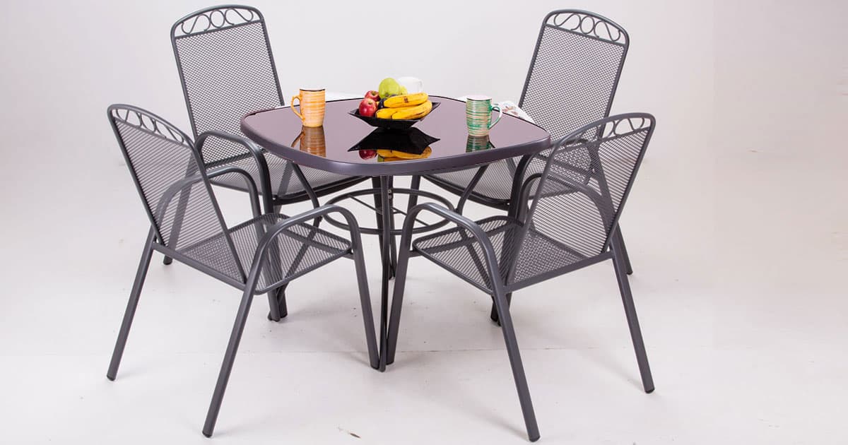 Garnitura Za Terase i Dvorišta Ronin - 4 Stolice i Sto Sa Staklom