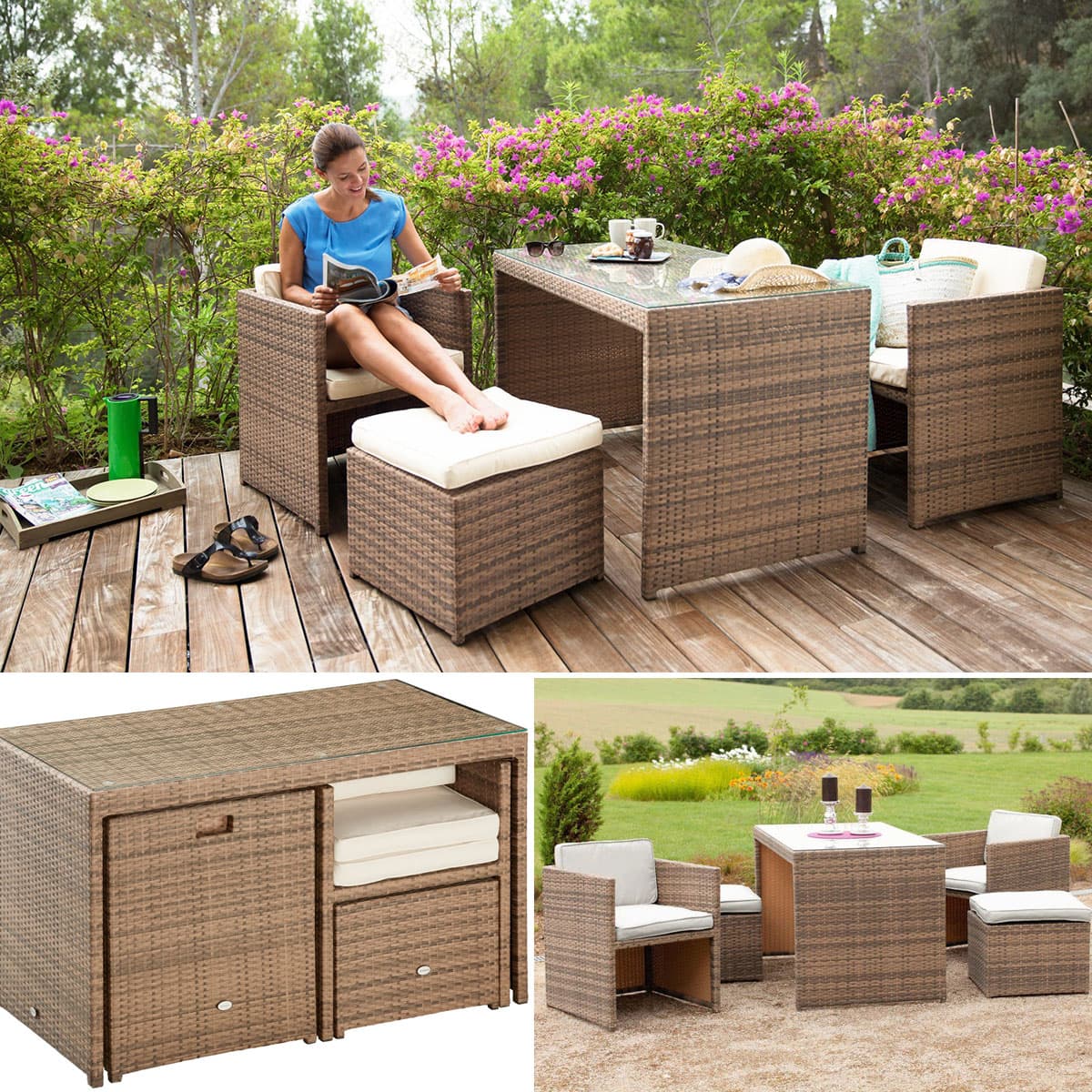 5 u 1 Složiva Baštenska Garnitura Tenor Za 4 Osobe