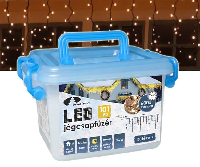 Hladno bela LED svetleća zavesa za spoljnu ili unutrašnju upotrebu 3x0.4 m