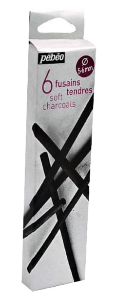 PEBEO Prirodni ugljen za crtanje - mekani 6kom 661862
