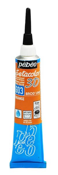 PEBEO Setacolor 3D - Brod line Effect - Reljefna boja za tekstil Orange 20ml 664681
