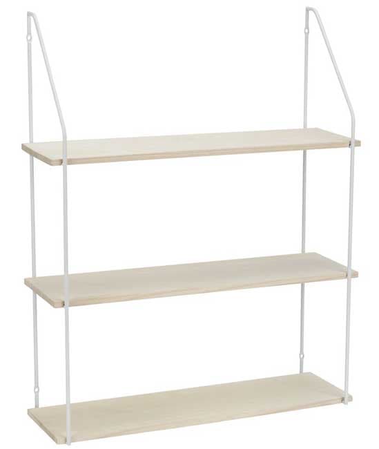 Zidna viseća polica 80x65x20 cm Bela Natur