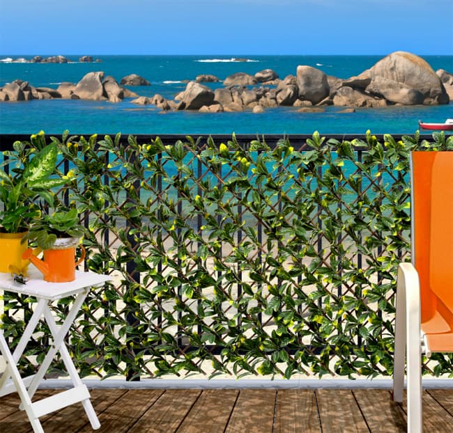 Ograda od prirodne trske sa veštačkim lišćem 1x2m Nortene Treillis 2016024