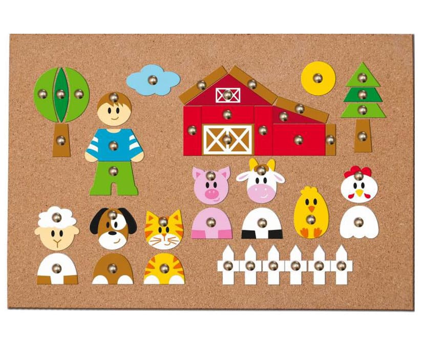 WOODY Kreativni set sa tablom od plute - Farma 90701