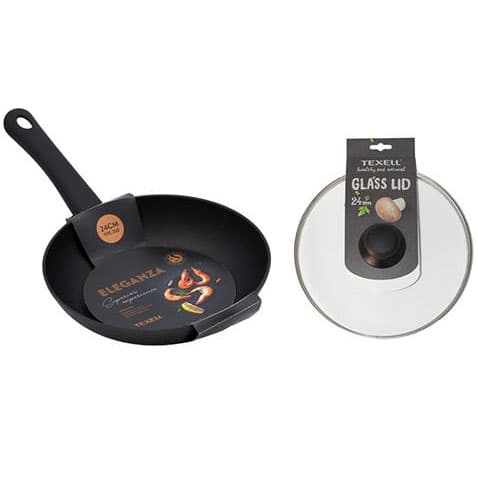 Texell tiganj Eleganza 24 cm TPE-250 sa staklenim poklopcem TGL-24