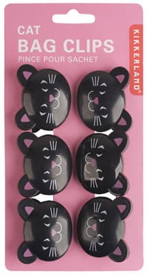 Kikkerland Set od 6 zatvarača za kese Mačke BC05-A