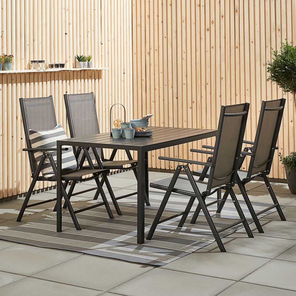 Garnitura Sa Podesivim Stolicama za Dvorište i Terase Adapta - 4 Stolice i Sto