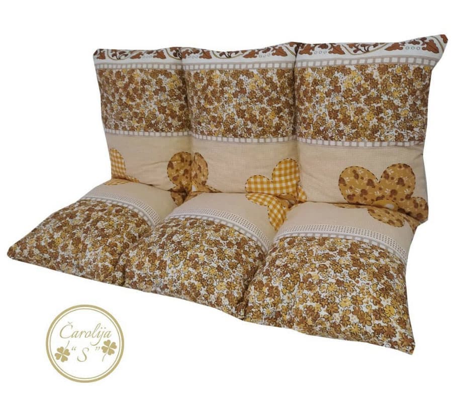 Jastuk Za Baštensku Ljuljašku 100 x 50 x 50 cm BROWN FLOWERS