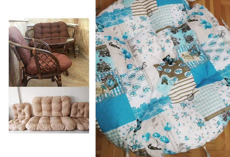 Jastuci za bambus ratan garnituru Bahama BLUE PATCHWORK