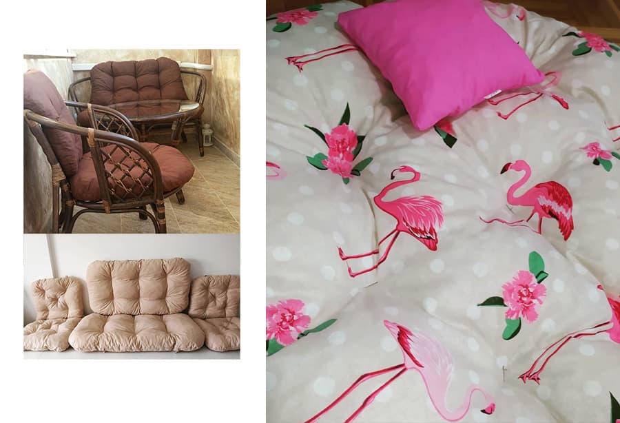 Jastuci za bambus ratan garnituru Bahama FLAMINGO