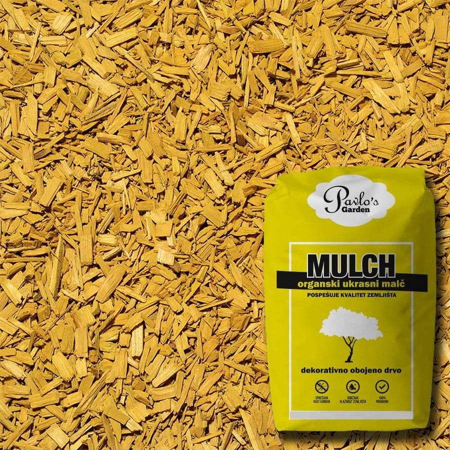 Malč Dekorativna kora drveta za dvorište i saksije - žuta