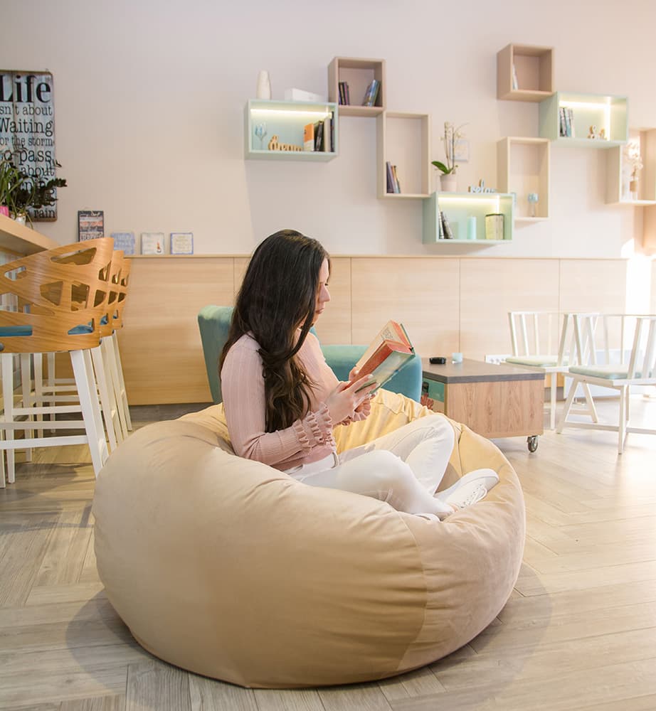 Velvet Lazy Bag fotelja krem