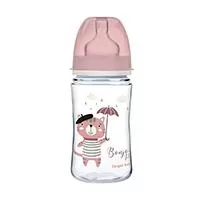 Kliknite za detalje - Canpol Baby flašica 240ml, široki vrat - Bonjour Paris 35/232 PINK