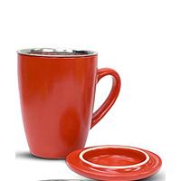 Kliknite za detalje - Texell šolja za čaj sa infuzerom i poklopcem TTMI-330 crvena