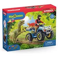 Kliknite za detalje - Schleich Figurice Dinosaurusi - Bekstvo kvadom pred velociraptorom 41466