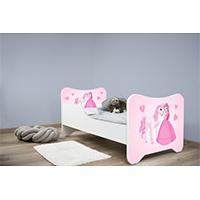 Dečiji krevet sa dušekom i letvicama 160x80cm Happy kitty Princess and horse 7443 