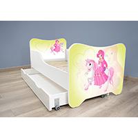 Kliknite za detalje - Dečiji krevet sa fiokom, dušekom i podnicom 168x80 cm Happy Kitty Pony