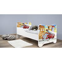 Kliknite za detalje - Dečiji krevet sa dušekom i letvicama 160x80 cm Happy kitty Firetruck