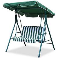Love Seat Ljuljaška Dvosed Zeleno-Bele Pruge