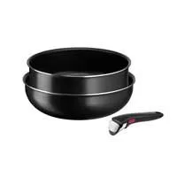 Kliknite za detalje - TEFAL Komplet posudja duboki tiganj i kaserola sa uklonjivom ručkom Ingenio Easy Cook & Clean L1539153