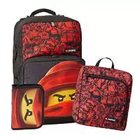 Kliknite za detalje - LEGO® Komplet Ranac za školu + pernica + torba za fizičko Optimo Plus Johansen NINJAGO Red 20228