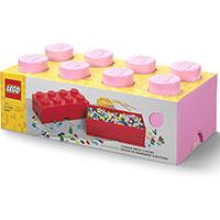 Kutija za odlaganje sa poklopcem LEGO® Kocka 8  50x25x18cm svetloroze 4004