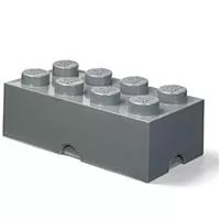 Kliknite za detalje - Kutija za odlaganje sa poklopcem LEGO® Kocka 8  50x25x18cm tamnosiva 4004