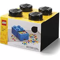 Kliknite za detalje - Kutija - fioka za odlaganje LEGO® Kocka 4  25x25x18cm crna 4005