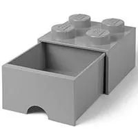 Kliknite za detalje - Kutija - fioka za odlaganje LEGO® Kocka 4  25x25x18cm tamnosiva 4005