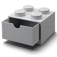 Stona fioka LEGO Kocka 4 15x15x11cm siva 4020