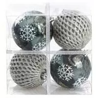 Kliknite za detalje - Ukrasi za novogodišnju jelku Kugle Icy Special 8cm 4kom. SB