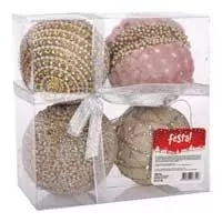 Kliknite za detalje - Ukrasi za novogodišnju jelku Kugle Icy Foam 8cm 4kom. CH
