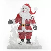 Kliknite za detalje - Novogodišnja dekoracija - Deda Mraz sa irvasom 51cm na postolju