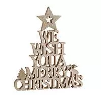 Kliknite za detalje - Novogodišnja kućna dekoracija 29cm Jelka We Wish You A Merry Christmas 2 komada