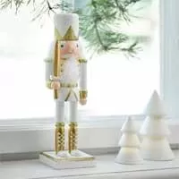 Kliknite za detalje - Novogodišnja dekoracija Drvena figura belog gardiste V25cm