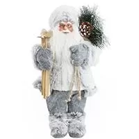 Kliknite za detalje - Novogodišnja figura Deda Mraz Deco Santa Grey 30 cm