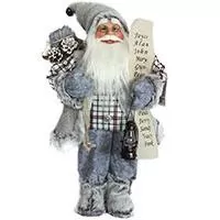 Kliknite za detalje - Deda Mraz Figura Visine 45 cm Deco Santa Grey